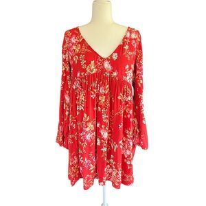 Denim & Supply Ralph Lauren Floral Babydoll Dress Boho Long Sleeve Medium